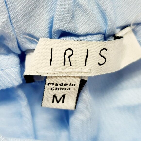 Light Blue Womens Off-Shoulder Blouse With Bow Tie Details & 3/4 Sleeves Size M - Picture 2 of 15